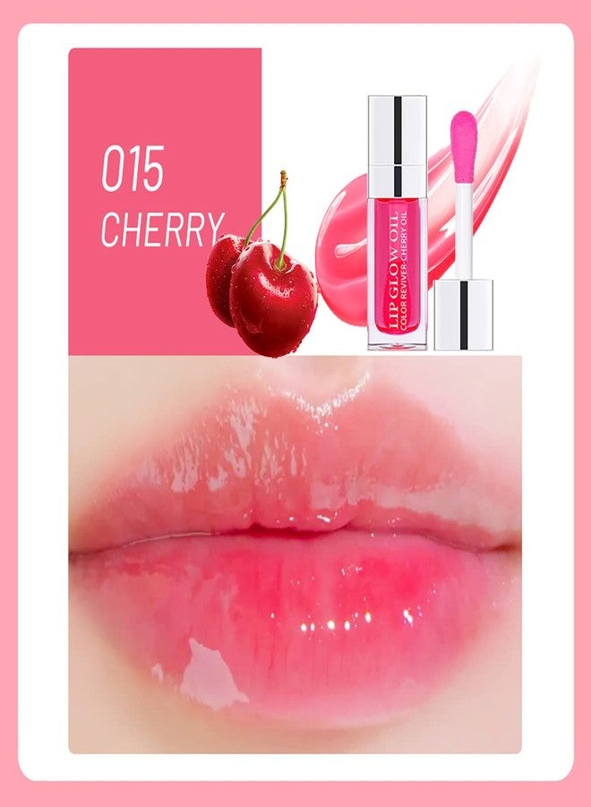 Alisesun Lip Oil Hydrating Tinted Lip Balm, Plump Lip Gloss Lip Care Transparent Toot Lip Oil Tinted (015# Cherry Red) - Image 2